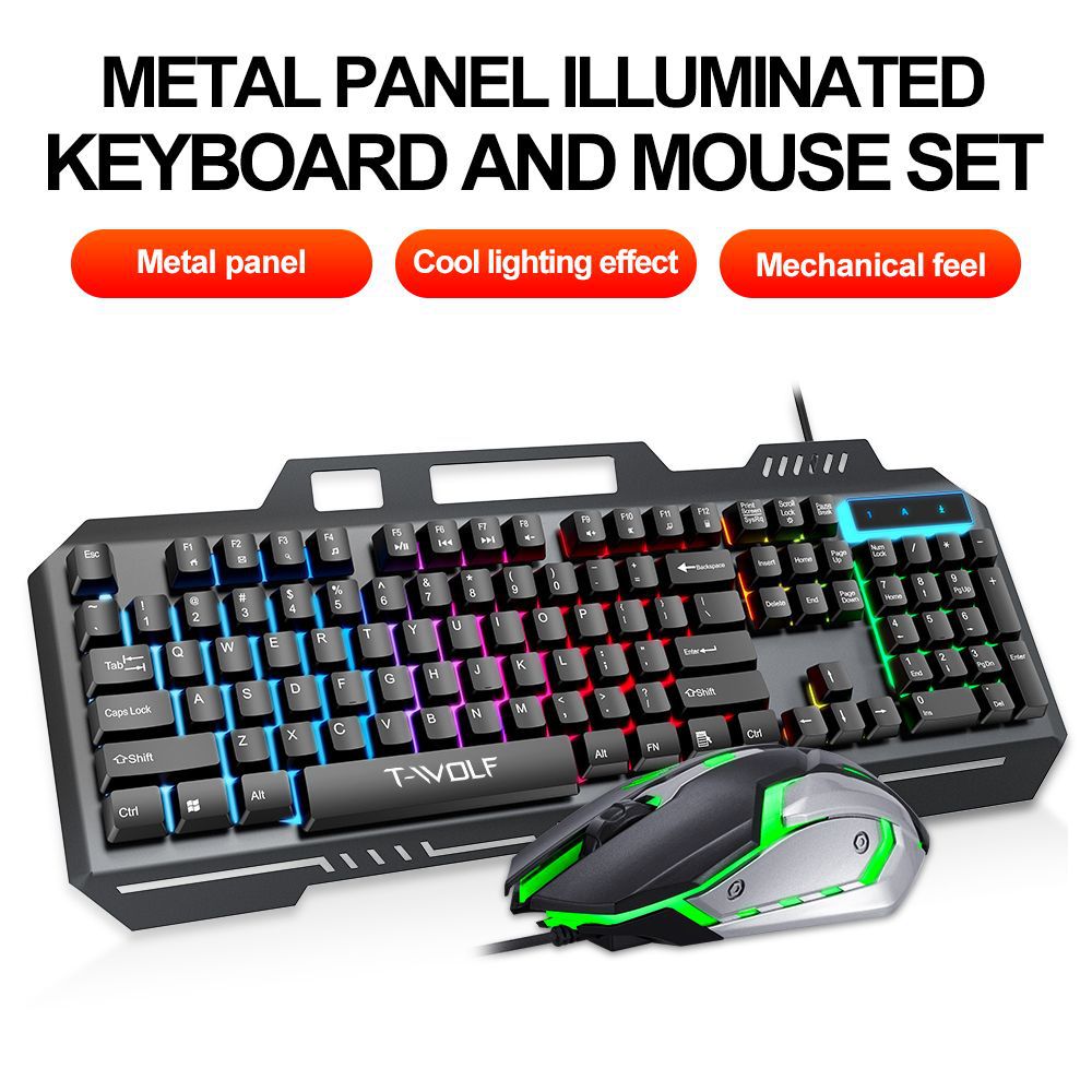 T WOLF TF600 Backlit Wired 104 - Gaming Keyboard And Mouse Combo ulasan dan harga