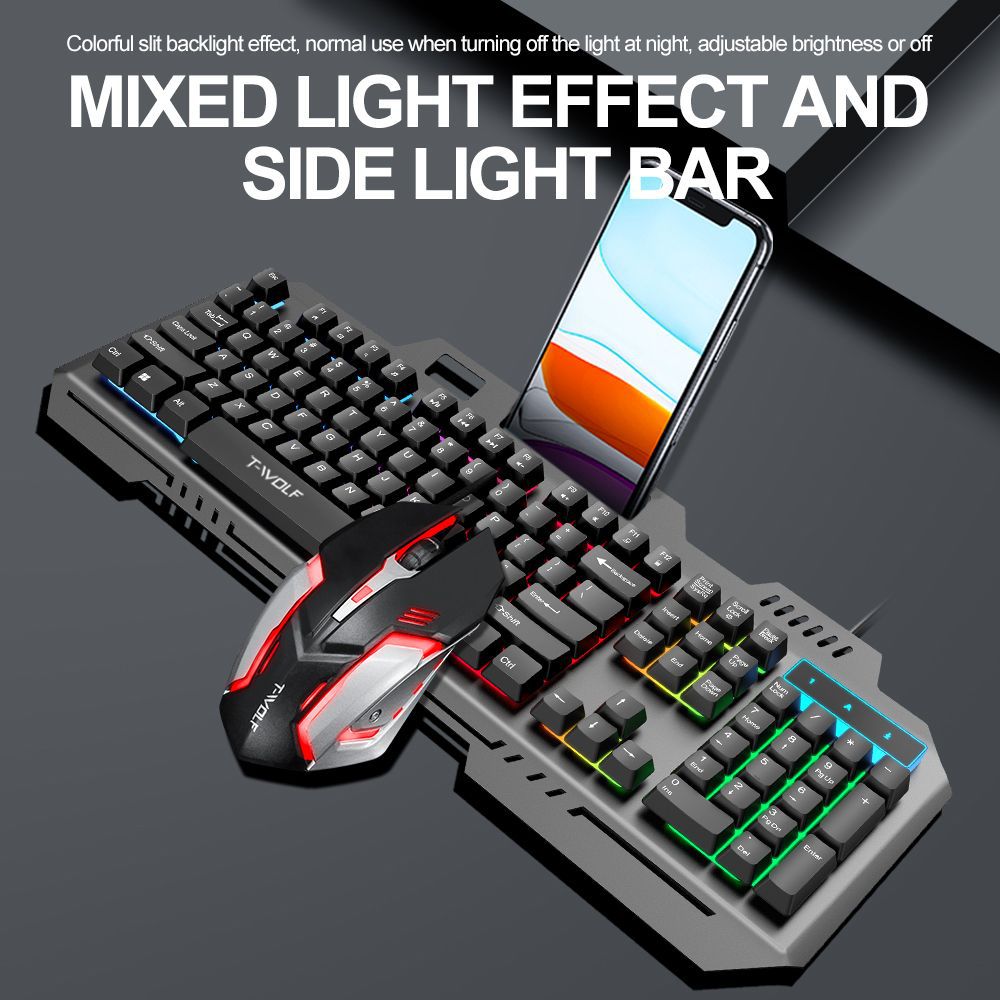 T WOLF TF600 Backlit Wired 104 - Gaming Keyboard And Mouse Combo ulasan dan harga