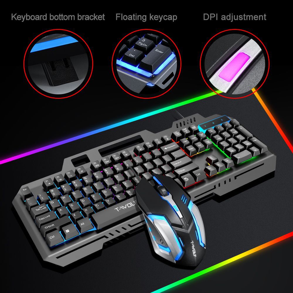 T WOLF TF600 Backlit Wired 104 - Gaming Keyboard And Mouse Combo ulasan dan harga